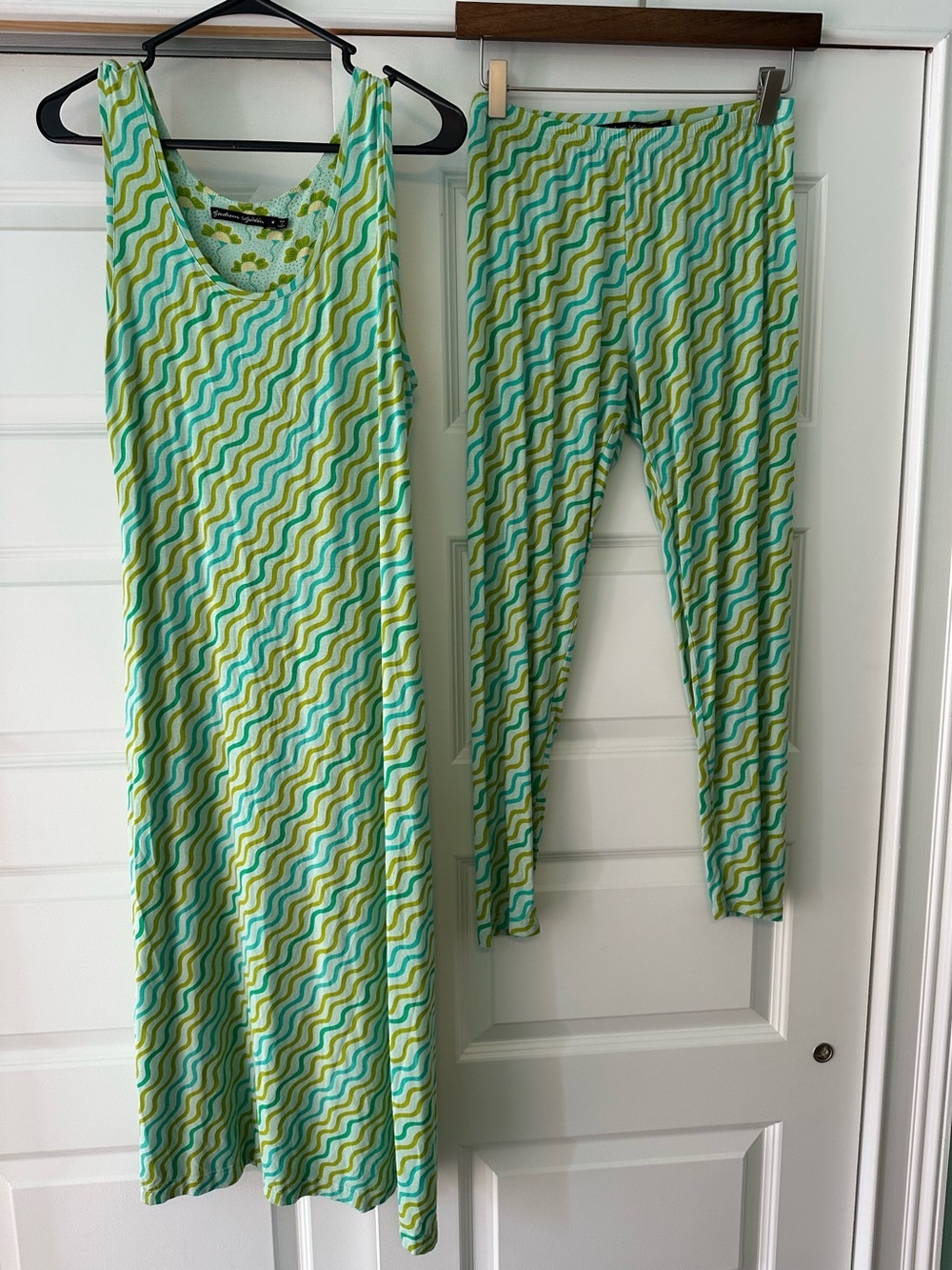 Gudrun Sjoden Women’s M Colorful Modal 2 Piece Set Cropped Pants & Dress Lounge